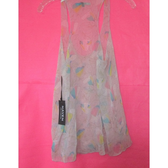 boho NWT silk sexy sheer naven hipster tank shirt - Picture 6 of 6